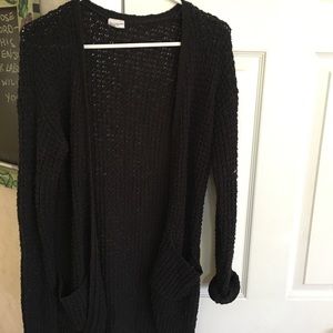 Black loose weave cardigan